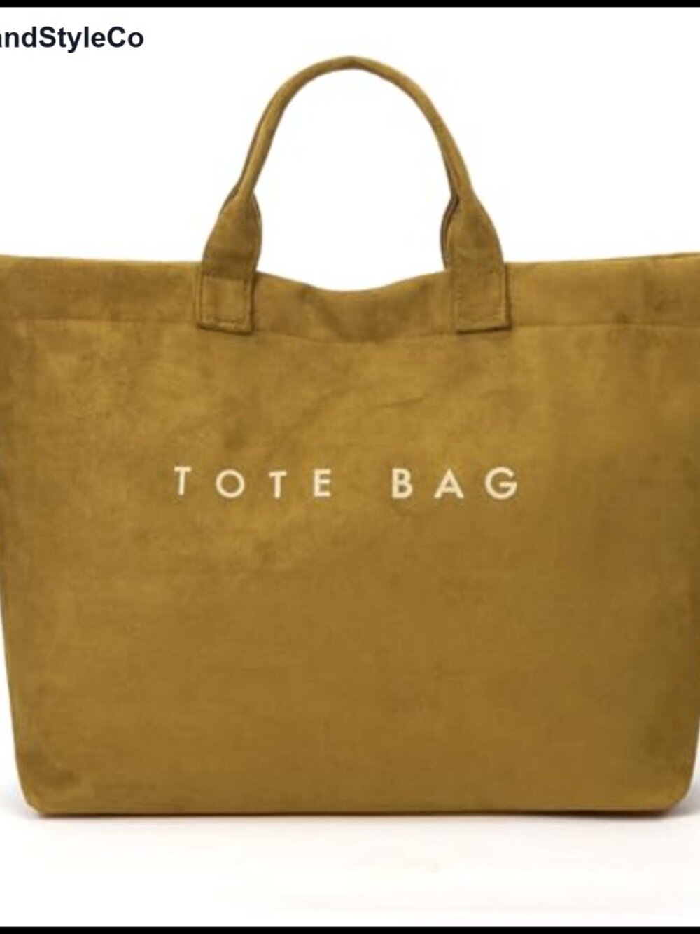 Women's Large Suede Tote Bag Work Travel Hobo with Letter Print